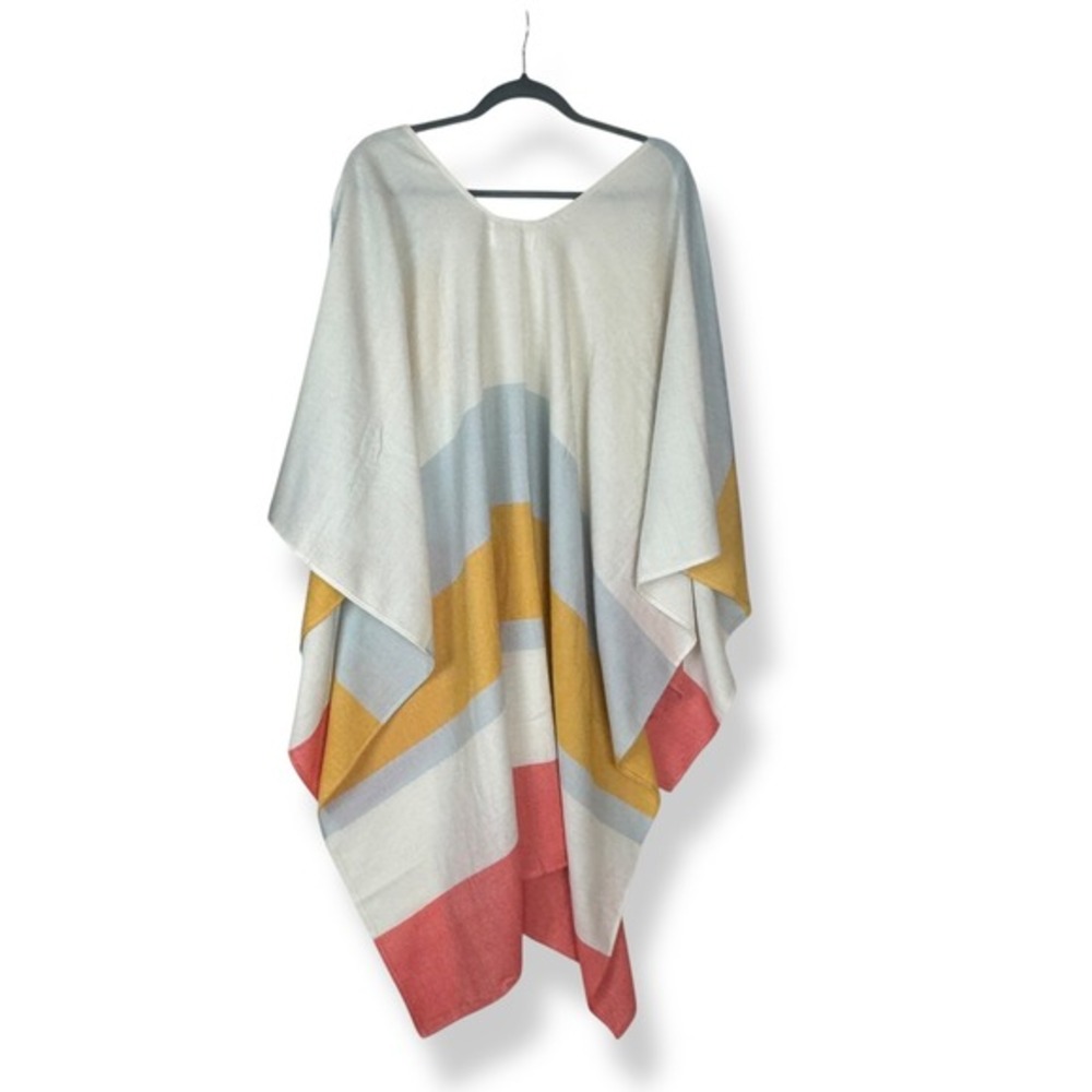MerSea Catalina Travel Wrap One Size Striped Coastal Chic Resort Poncho Coverup - Picture 3 of 8